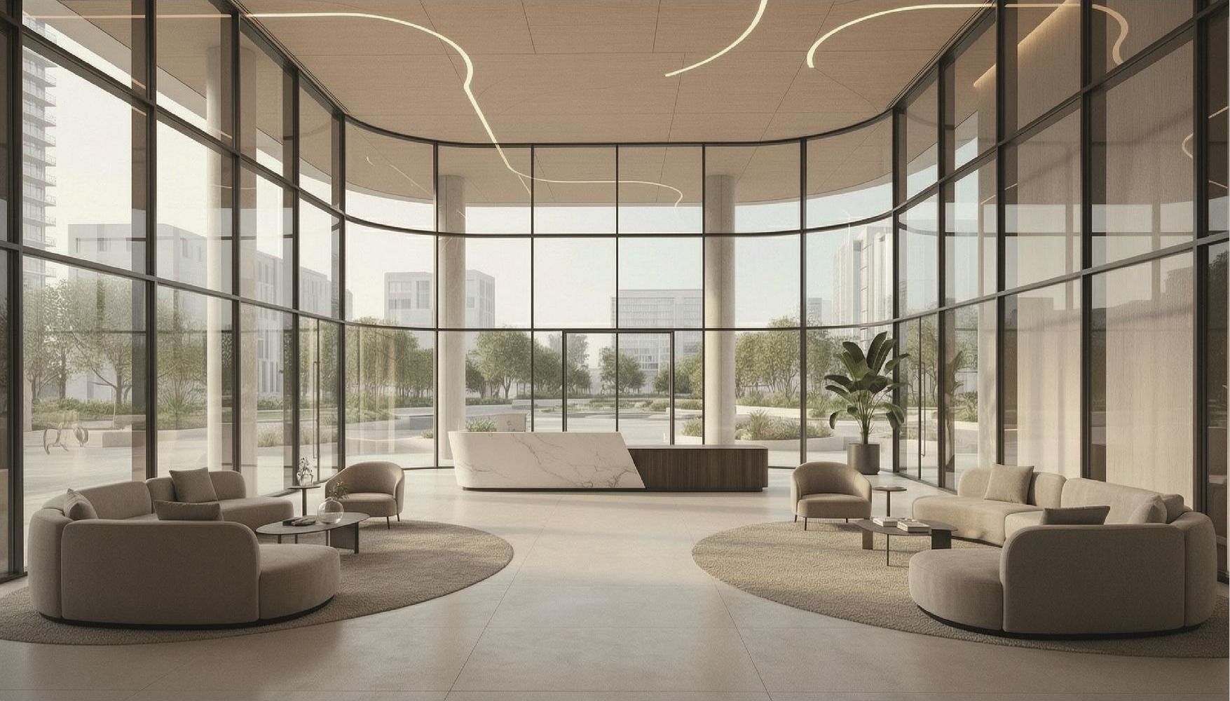 Curved Glass Lobby